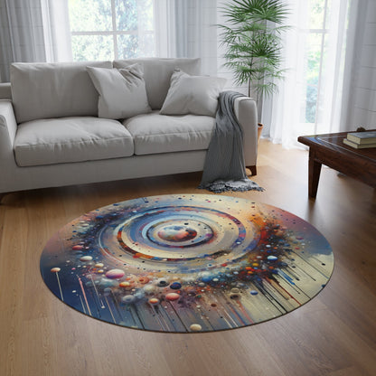 Conscious Rings Tachism Round Rug - ATUH.ART
