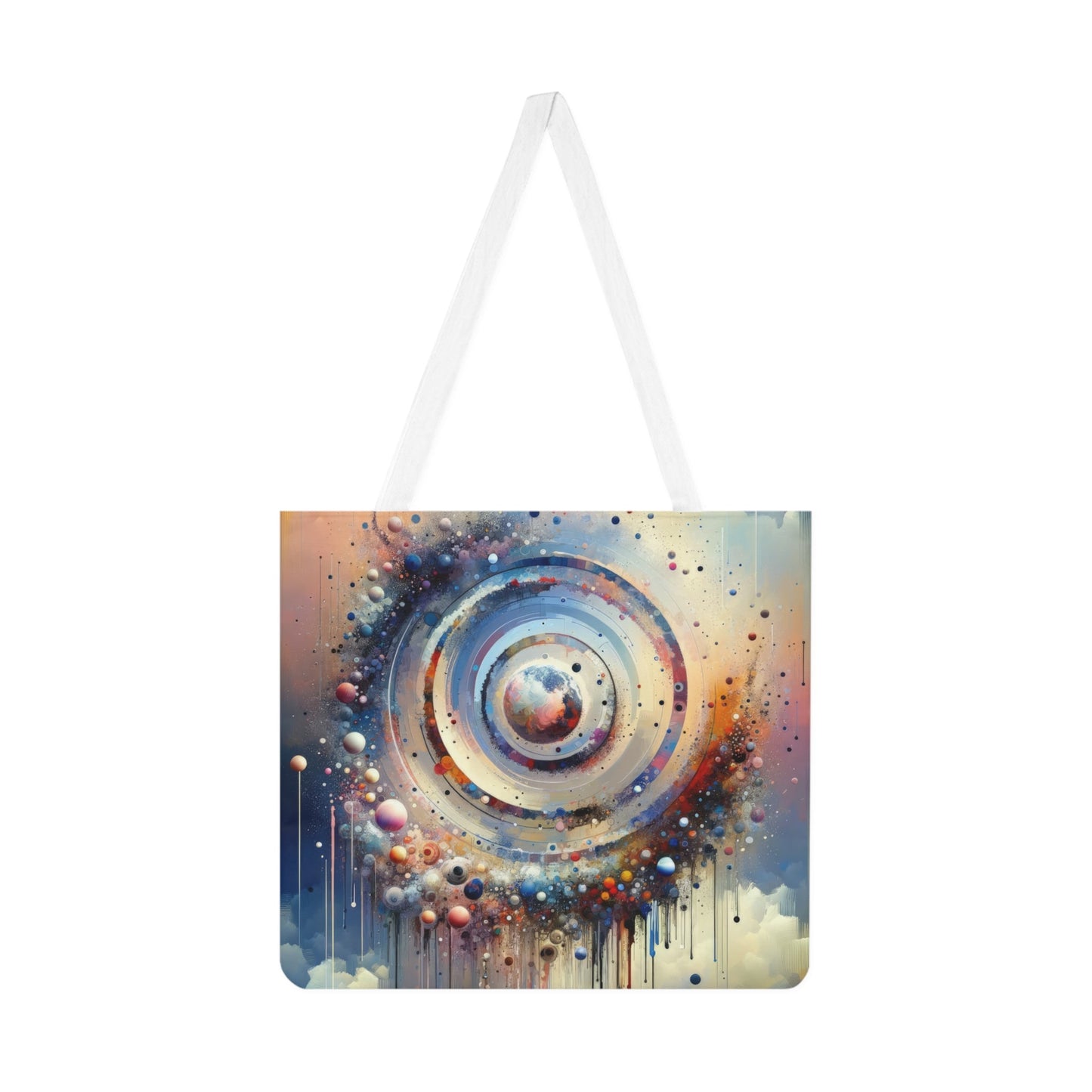 Conscious Rings Tachism Shoulder Tote Bag (AOP) - ATUH.ART