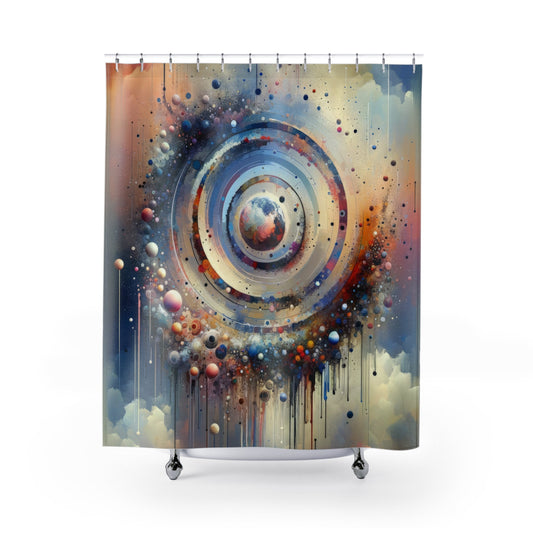 Conscious Rings Tachism Shower Curtains - ATUH.ART