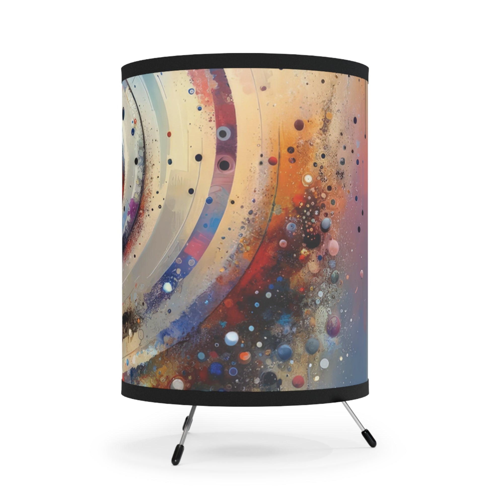Conscious Rings Tachism Tripod Lamp with High-Res Printed Shade, US\CA plug - ATUH.ART