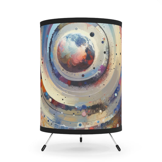 Conscious Rings Tachism Tripod Lamp with High-Res Printed Shade, US\CA plug - ATUH.ART