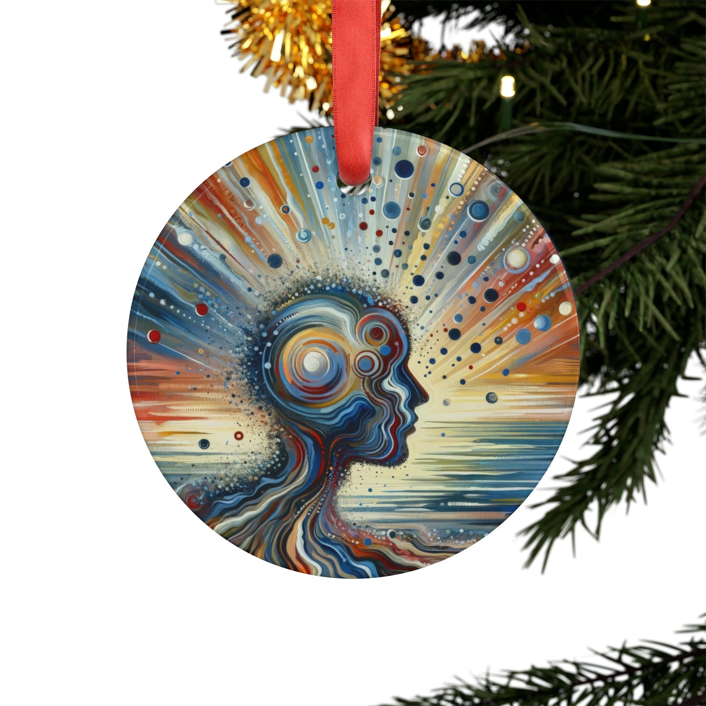 Conscious Ripple Influence Acrylic Ornament with Ribbon - ATUH.ART