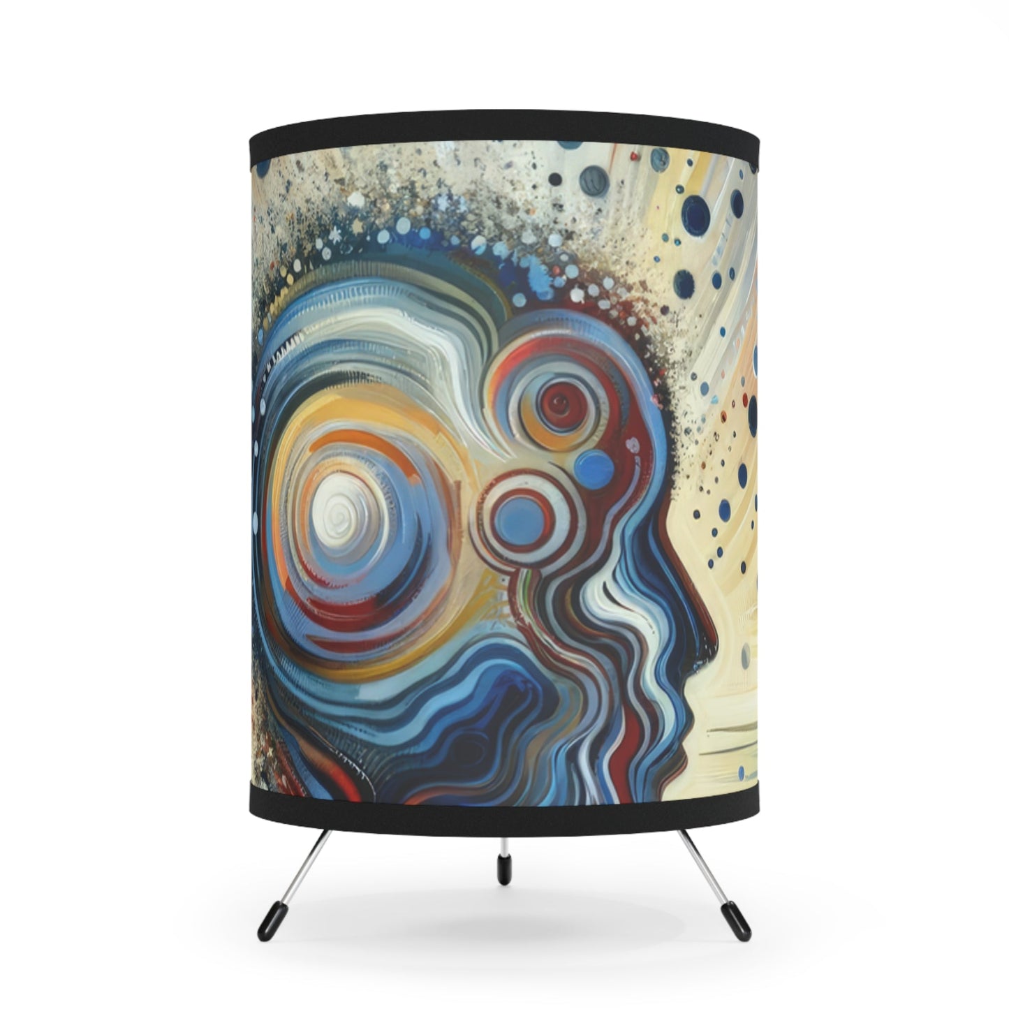 Conscious Ripple Influence Tripod Lamp with High-Res Printed Shade, US\CA plug - ATUH.ART