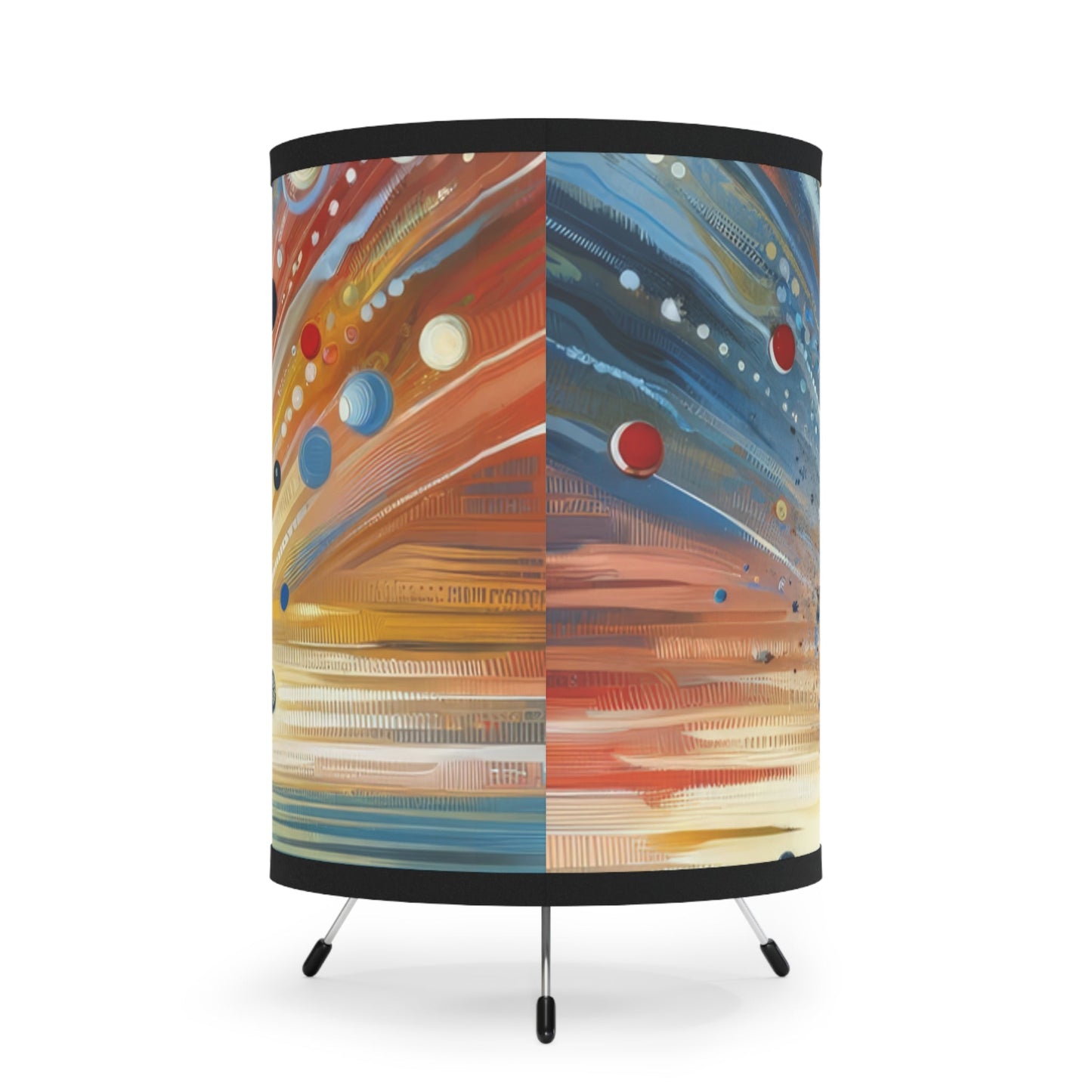 Conscious Ripple Influence Tripod Lamp with High-Res Printed Shade, US\CA plug - ATUH.ART