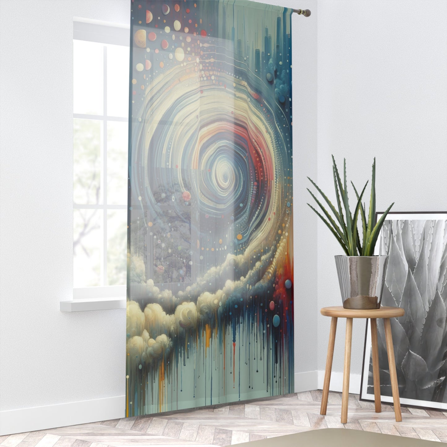 Considerate Echoes Resonate Window Curtain - ATUH.ART