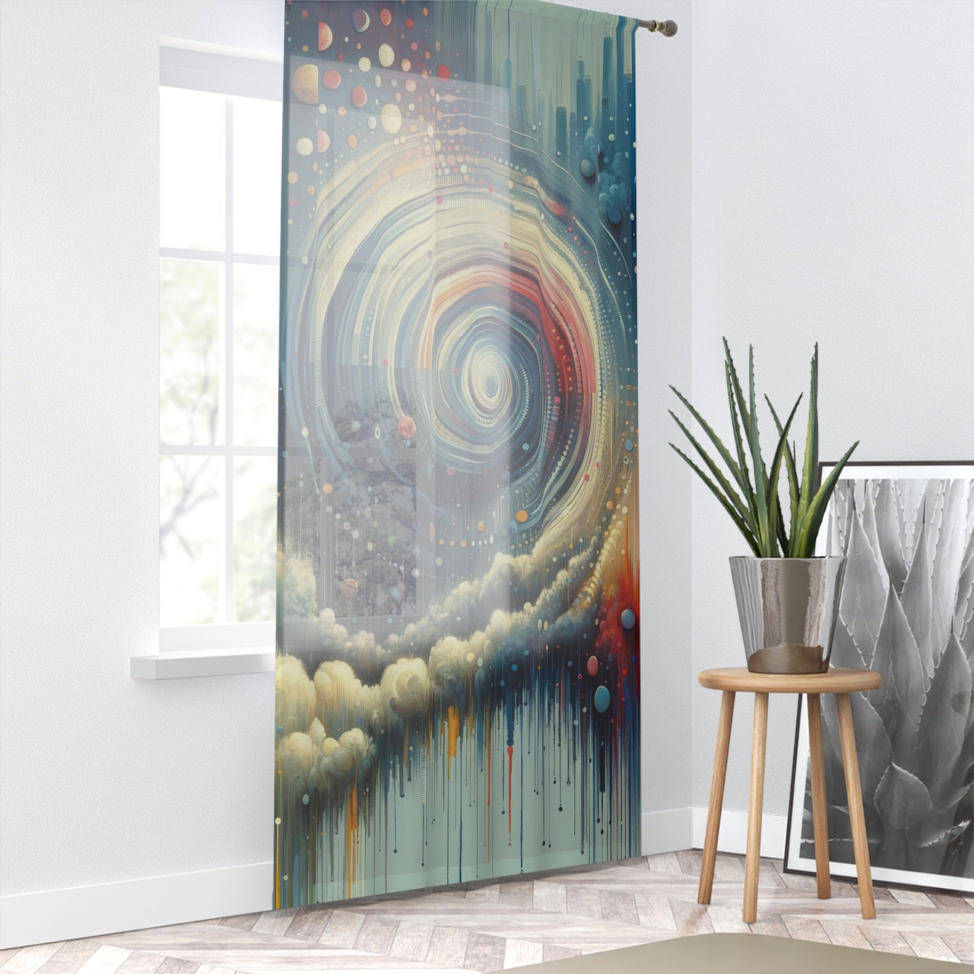 Considerate Echoes Resonate Window Curtain - ATUH.ART