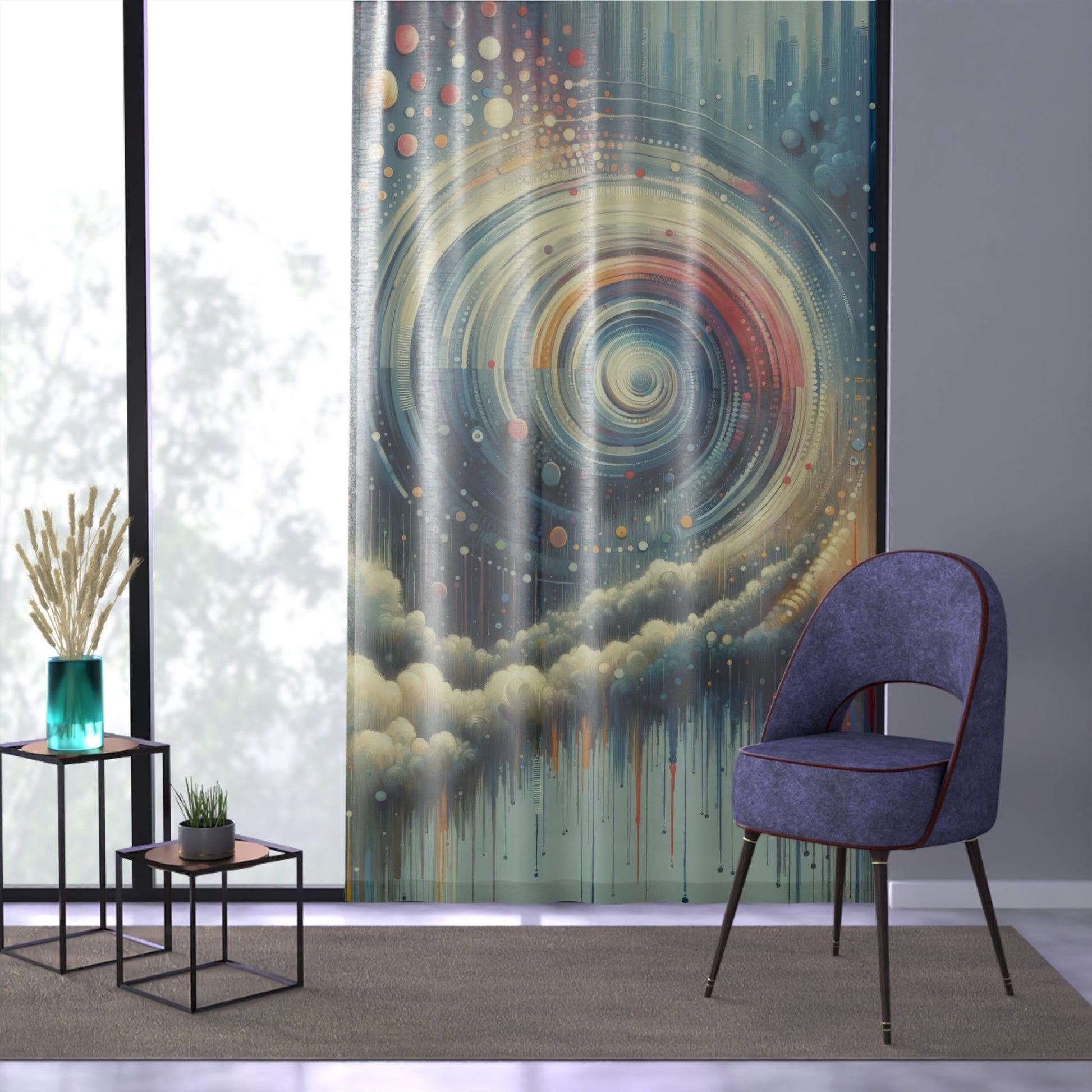 Considerate Echoes Resonate Window Curtain - ATUH.ART