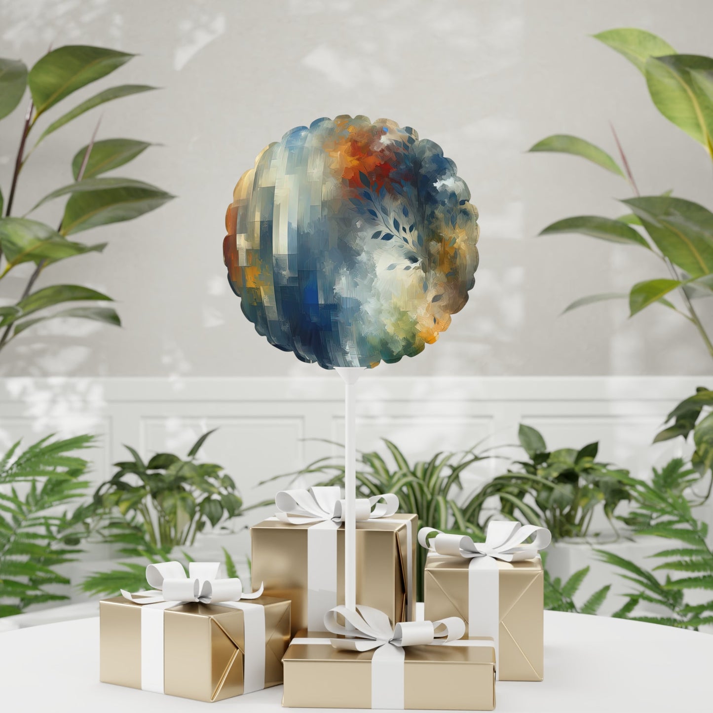 Contemplative Leaves Whispers Balloon (Round and Heart-shaped), 11" - ATUH.ART