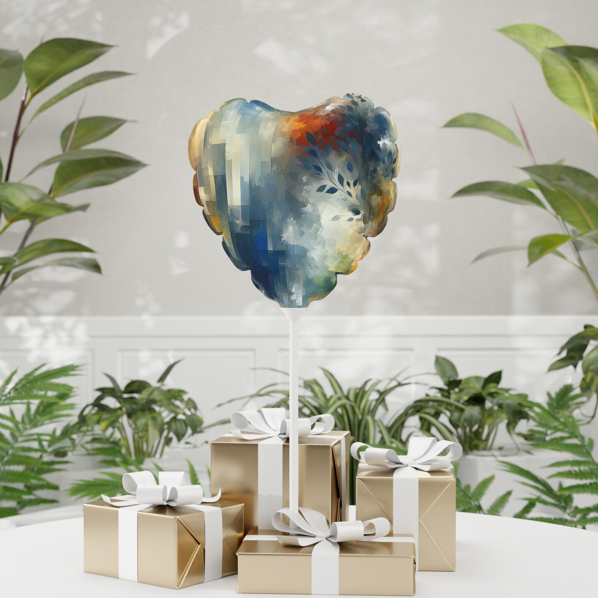 Contemplative Leaves Whispers Balloon (Round and Heart-shaped), 11" - ATUH.ART
