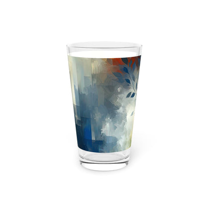 Contemplative Leaves Whispers Pint Glass, 16oz - ATUH.ART