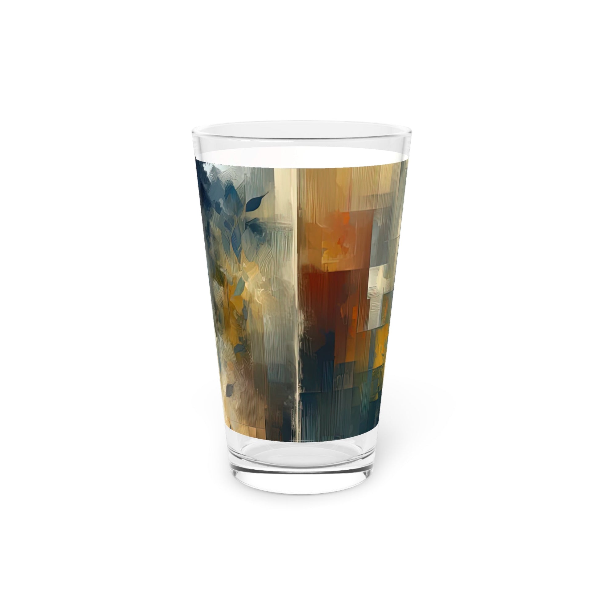 Contemplative Leaves Whispers Pint Glass, 16oz - ATUH.ART