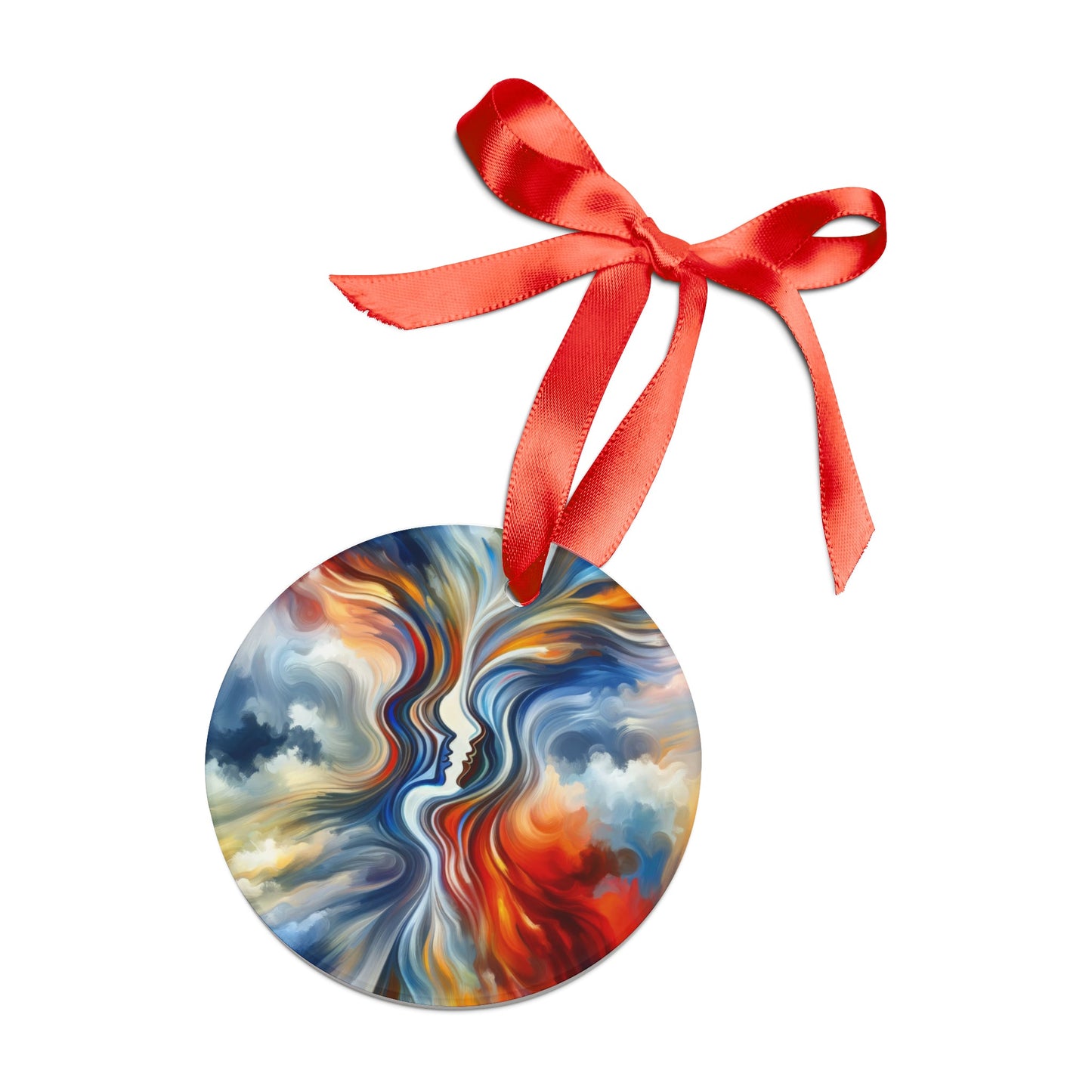 Convergent Abstract Unity Acrylic Ornament with Ribbon - ATUH.ART