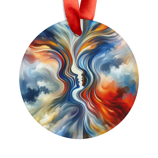 Convergent Abstract Unity Acrylic Ornament with Ribbon - ATUH.ART