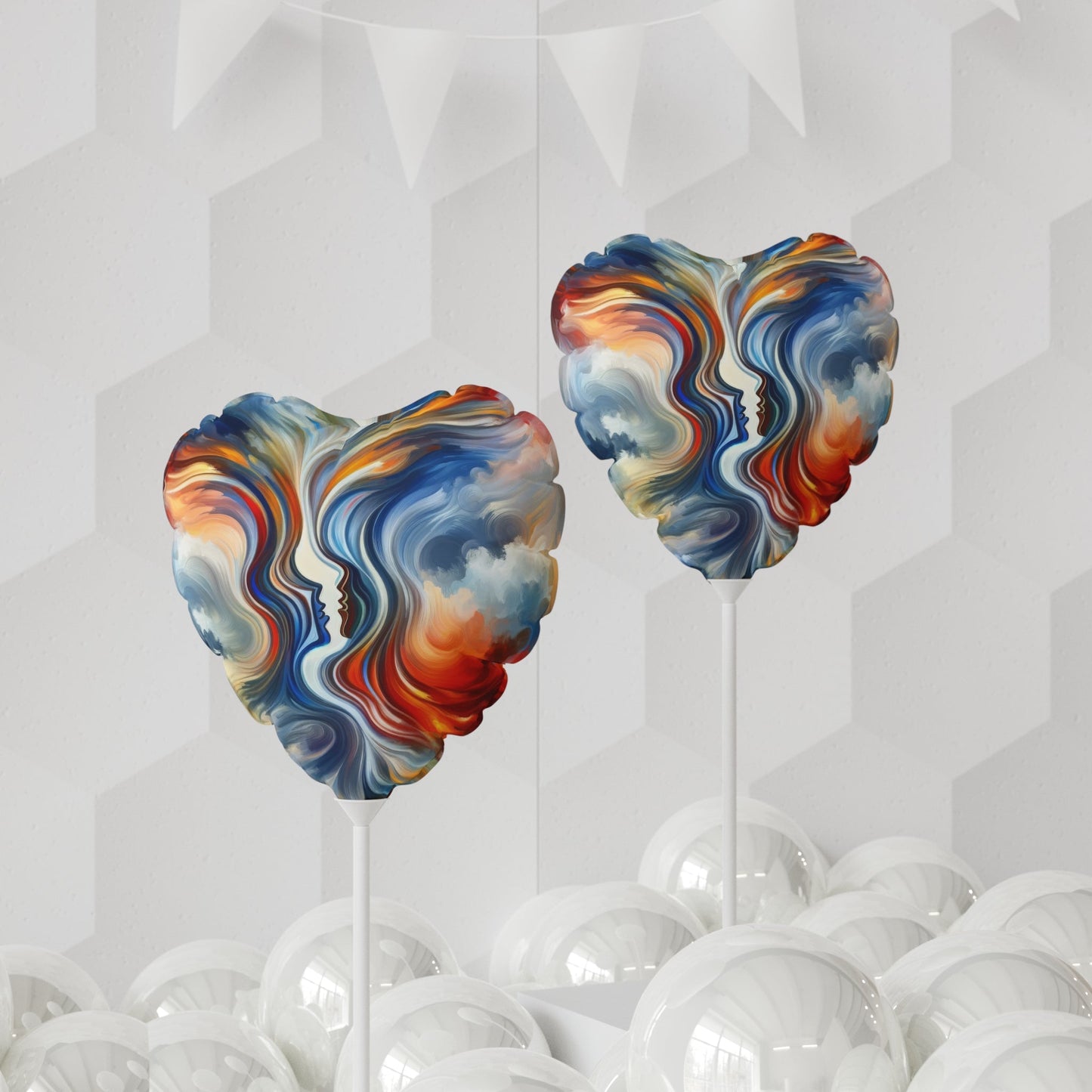 Convergent Abstract Unity Balloon (Round and Heart-shaped), 11" - ATUH.ART