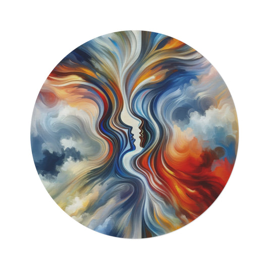 Convergent Abstract Unity Round Rug - ATUH.ART