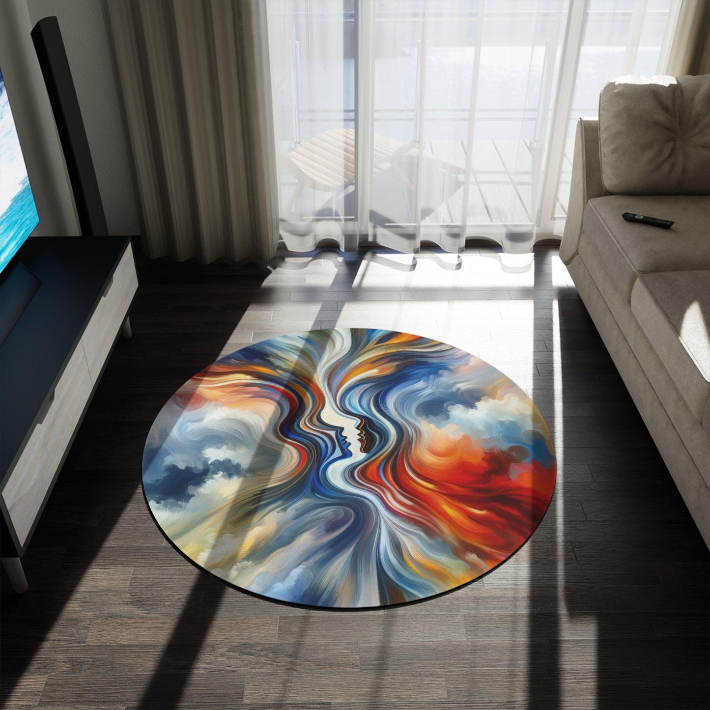 Convergent Abstract Unity Round Rug - ATUH.ART