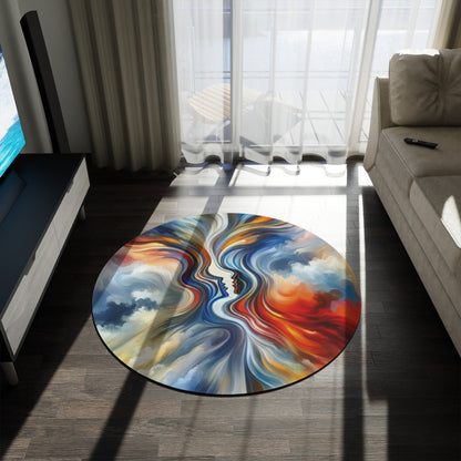 Convergent Abstract Unity Round Rug - ATUH.ART