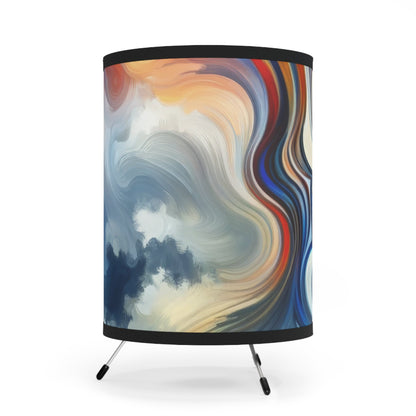 Convergent Abstract Unity Tripod Lamp with High-Res Printed Shade, US\CA plug - ATUH.ART