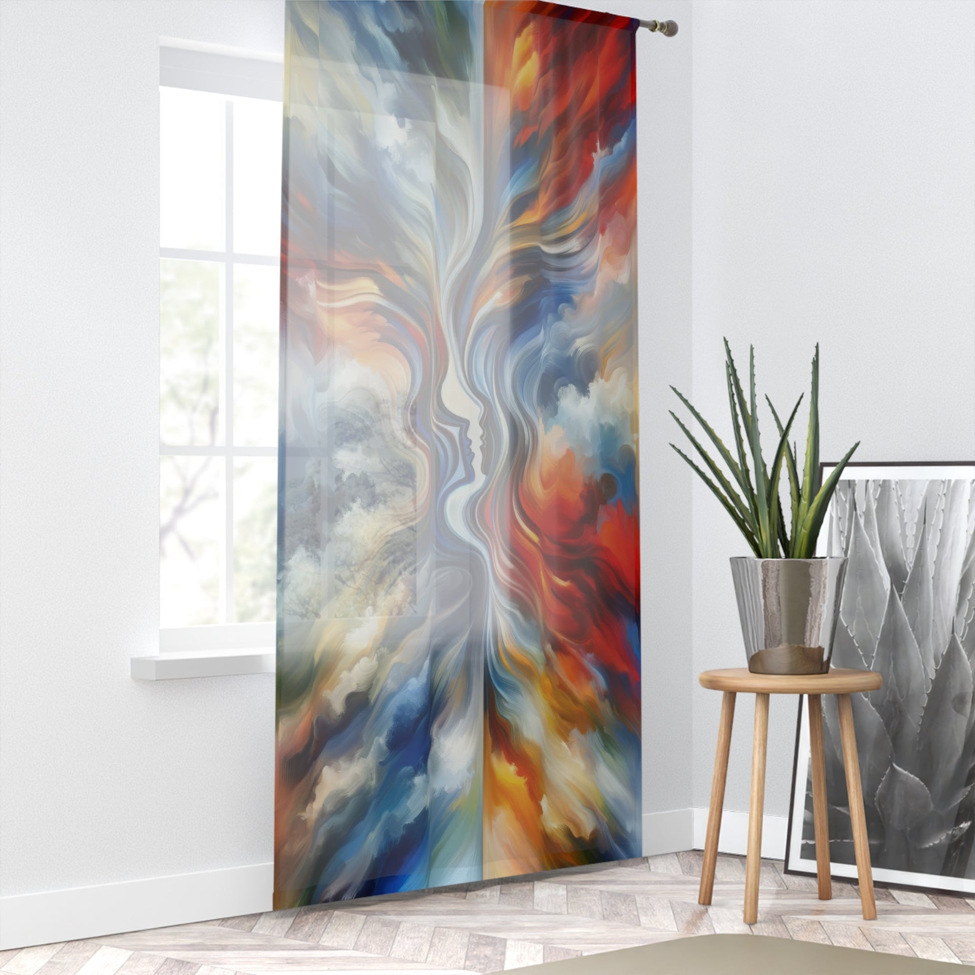 Convergent Abstract Unity Window Curtain - ATUH.ART
