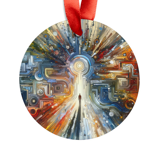 Converging Unity Path Acrylic Ornament with Ribbon - ATUH.ART