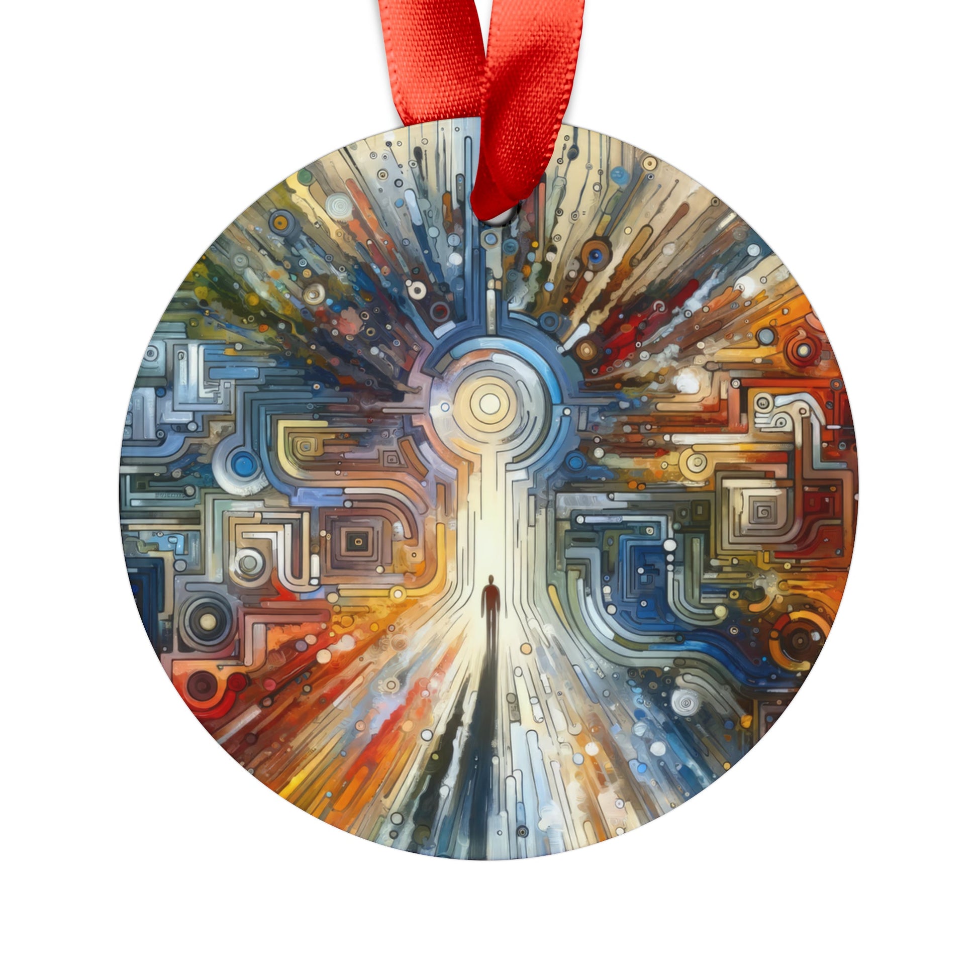 Converging Unity Path Acrylic Ornament with Ribbon - ATUH.ART