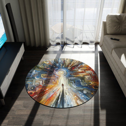 Converging Unity Path Round Rug - ATUH.ART