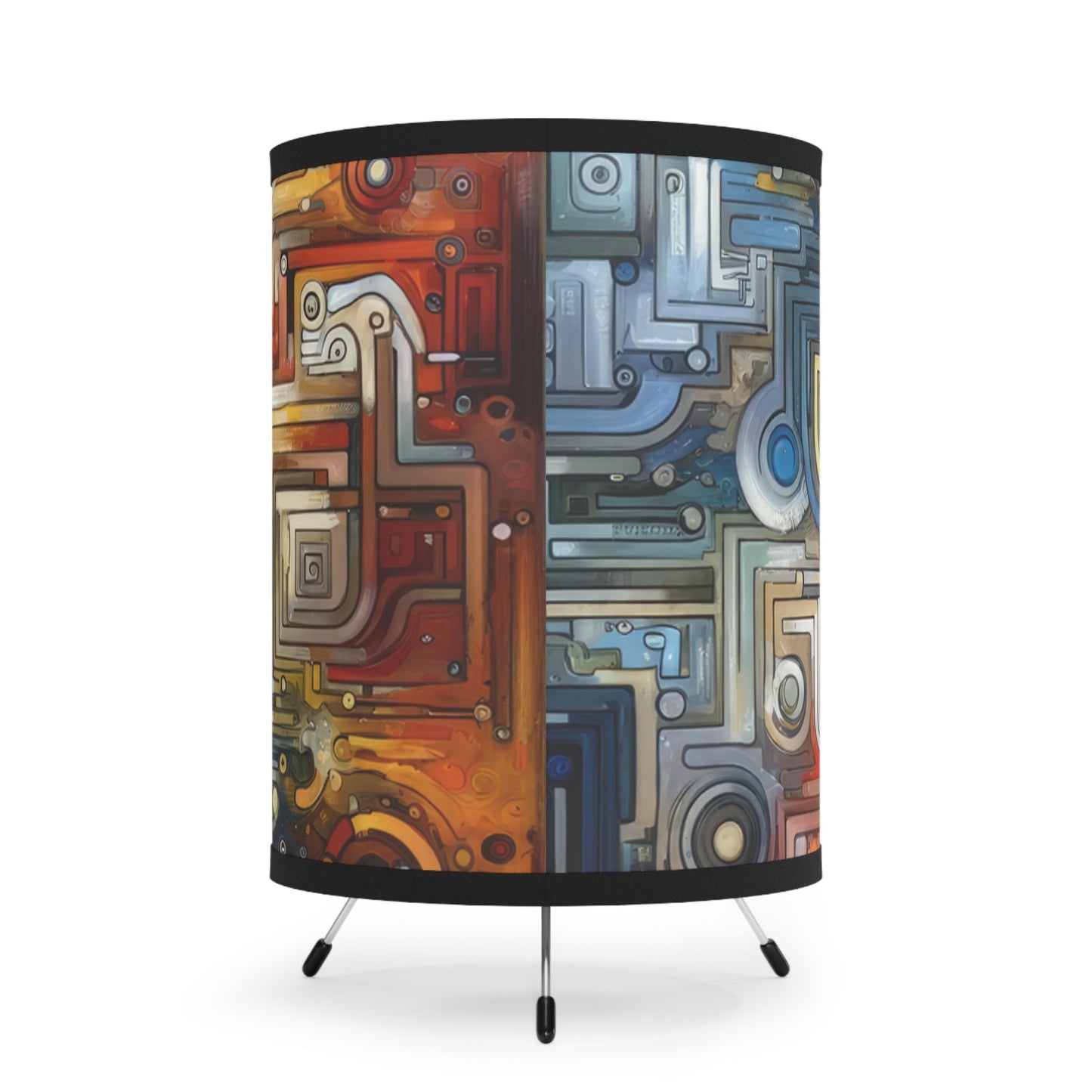 Converging Unity Path Tripod Lamp with High-Res Printed Shade, US\CA plug - ATUH.ART