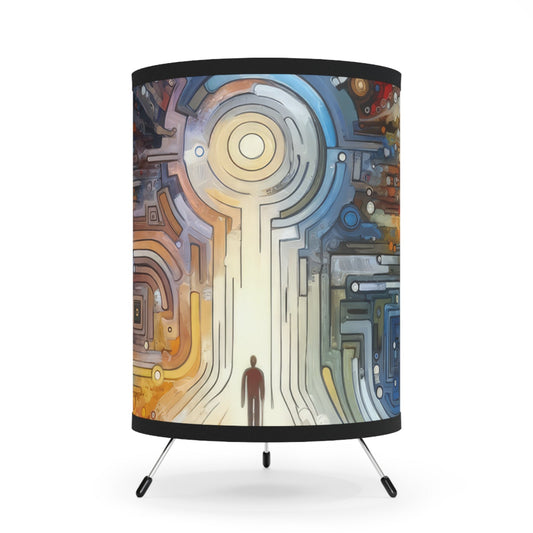 Converging Unity Path Tripod Lamp with High-Res Printed Shade, US\CA plug - ATUH.ART