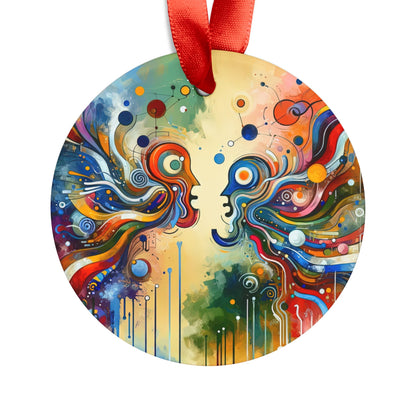 Conversational Catalyst Tachism Acrylic Ornament with Ribbon - ATUH.ART