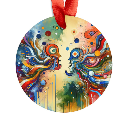 Conversational Catalyst Tachism Acrylic Ornament with Ribbon - ATUH.ART