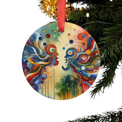 Conversational Catalyst Tachism Acrylic Ornament with Ribbon - ATUH.ART
