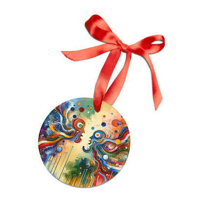 Conversational Catalyst Tachism Acrylic Ornament with Ribbon - ATUH.ART