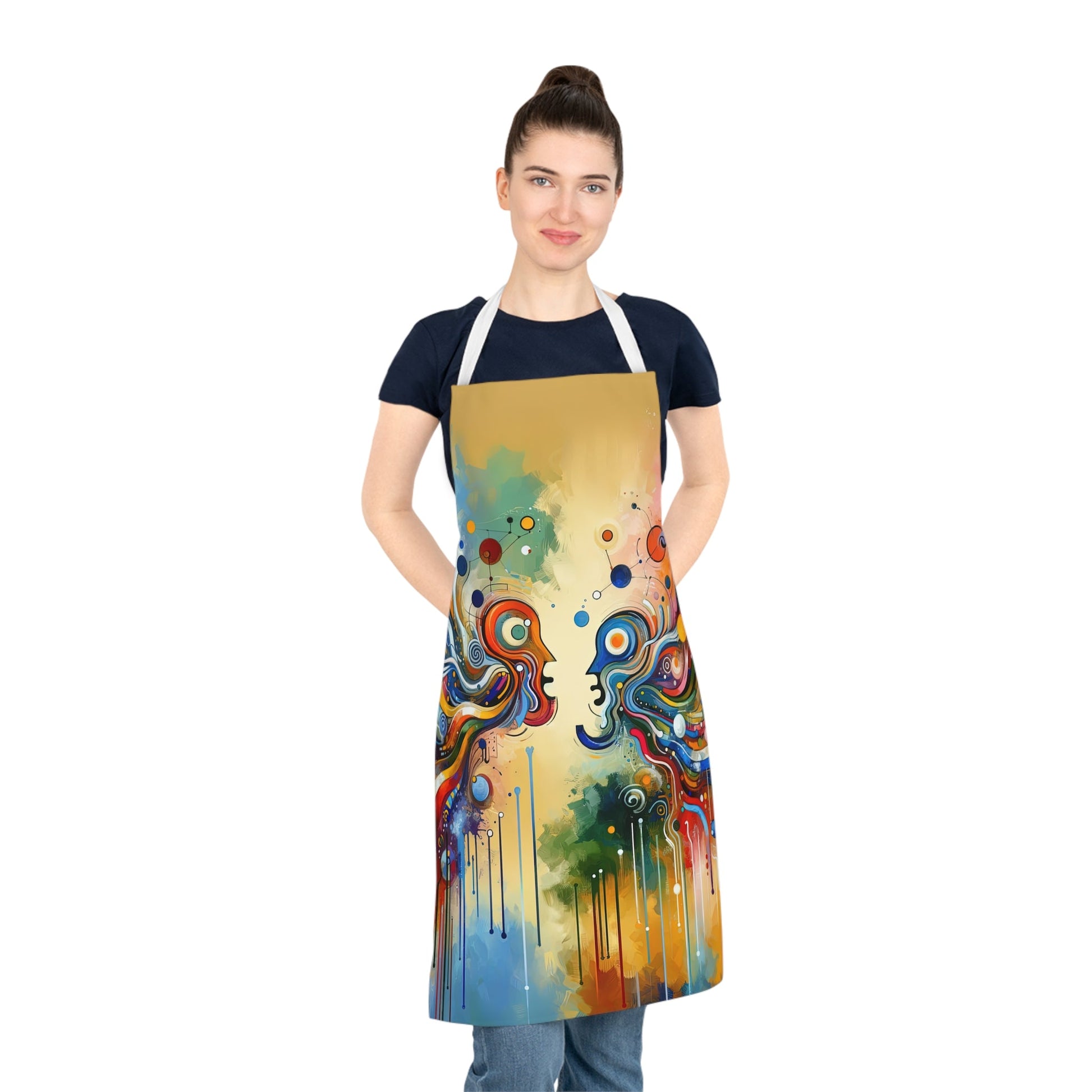 Conversational Catalyst Tachism Adult Apron (AOP) - ATUH.ART