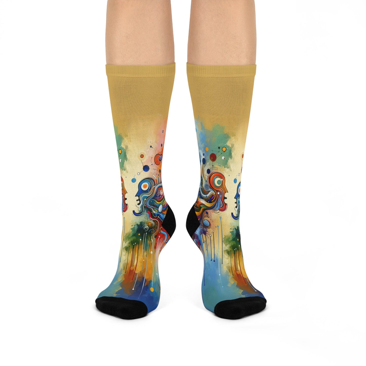 Conversational Catalyst Tachism Cushioned Crew Socks - ATUH.ART