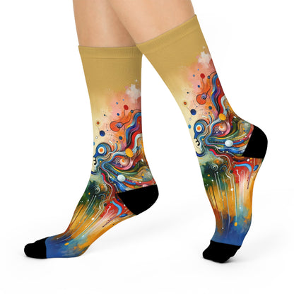 Conversational Catalyst Tachism Cushioned Crew Socks - ATUH.ART