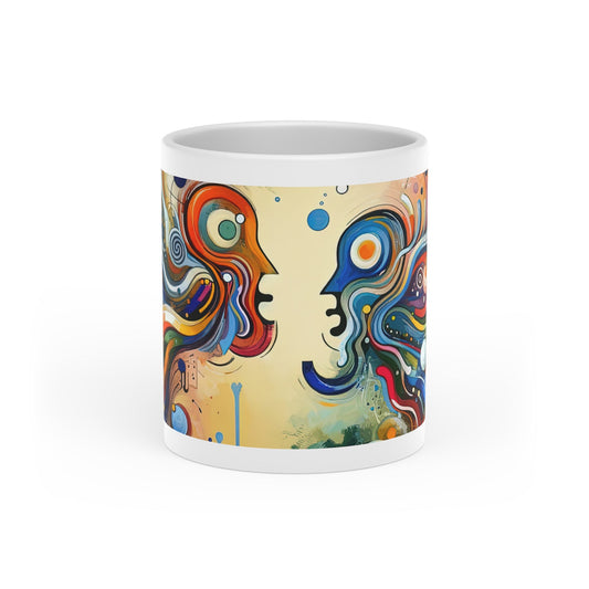 Conversational Catalyst Tachism Heart-Shaped Mug - ATUH.ART