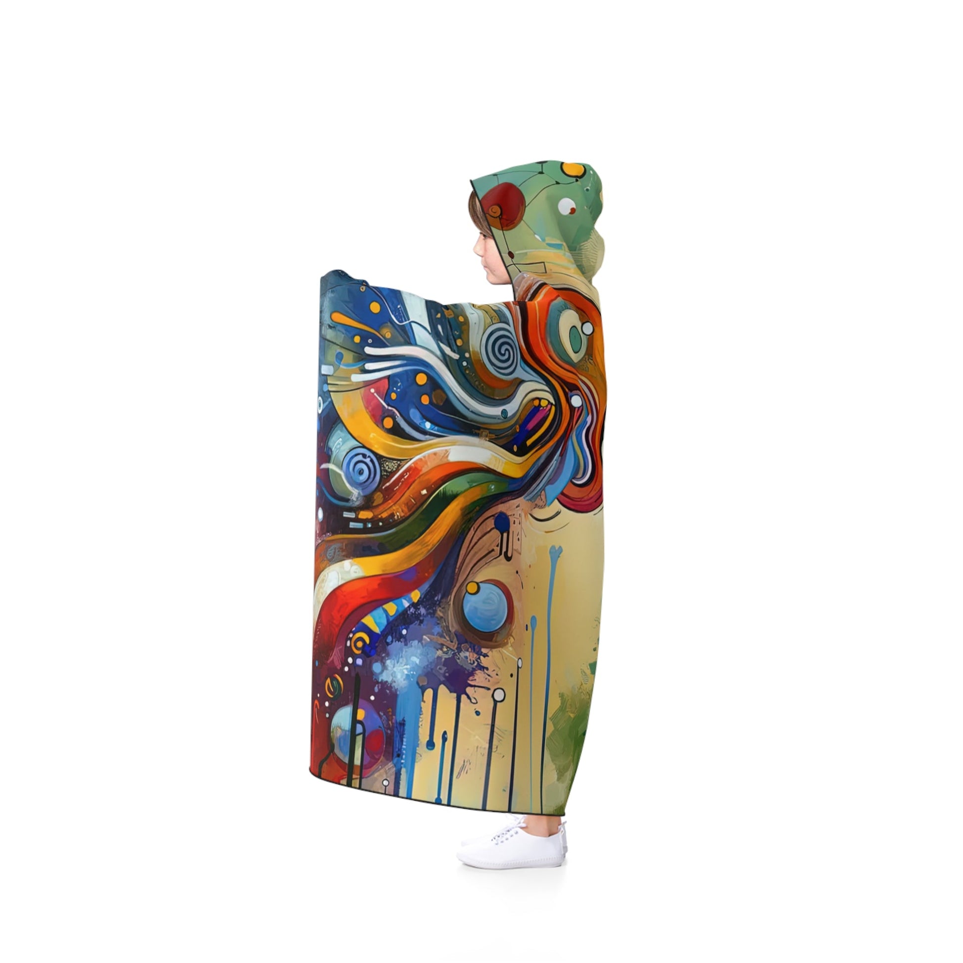 Conversational Catalyst Tachism Hooded Blanket - ATUH.ART