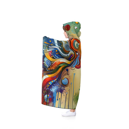 Conversational Catalyst Tachism Hooded Blanket - ATUH.ART
