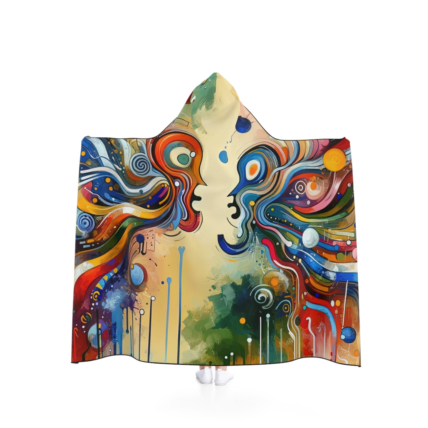 Conversational Catalyst Tachism Hooded Blanket - ATUH.ART