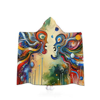 Conversational Catalyst Tachism Hooded Blanket - ATUH.ART