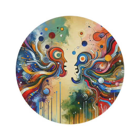 Conversational Catalyst Tachism Round Rug - ATUH.ART