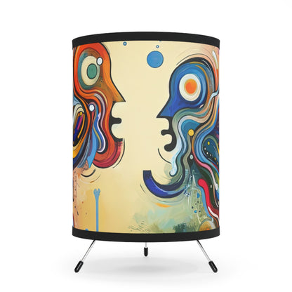 Conversational Catalyst Tachism Tripod Lamp with High-Res Printed Shade, US\CA plug - ATUH.ART
