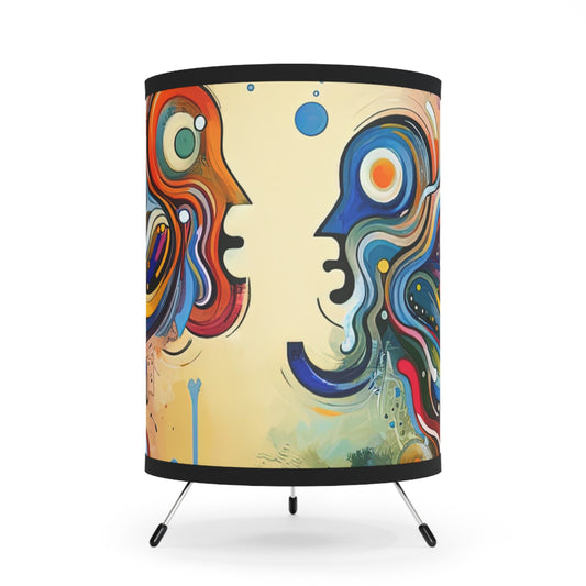 Conversational Catalyst Tachism Tripod Lamp with High-Res Printed Shade, US\CA plug - ATUH.ART