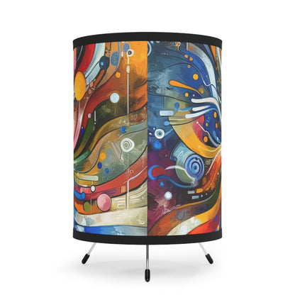 Conversational Catalyst Tachism Tripod Lamp with High-Res Printed Shade, US\CA plug - ATUH.ART