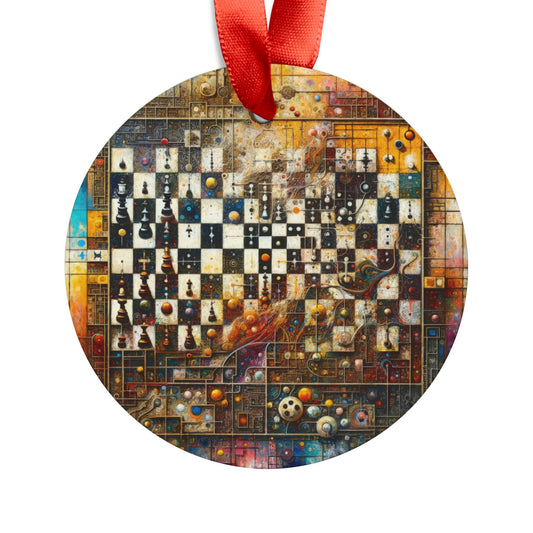 Cosmic Chess Integration Acrylic Ornament with Ribbon - ATUH.ART