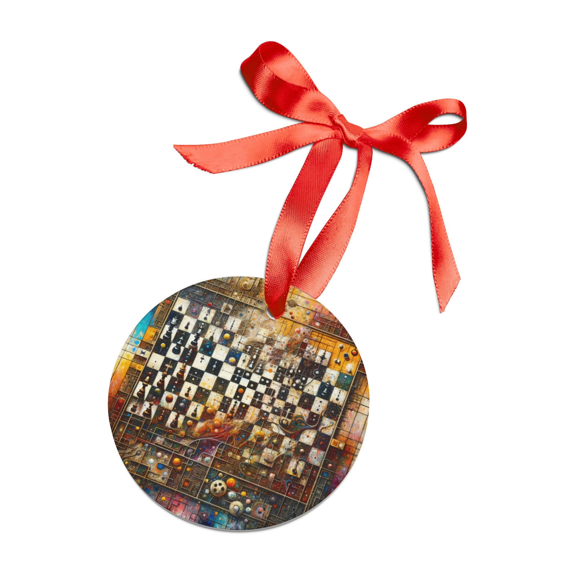 Cosmic Chess Integration Acrylic Ornament with Ribbon - ATUH.ART