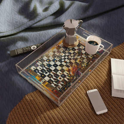 Cosmic Chess Integration Acrylic Serving Tray - ATUH.ART