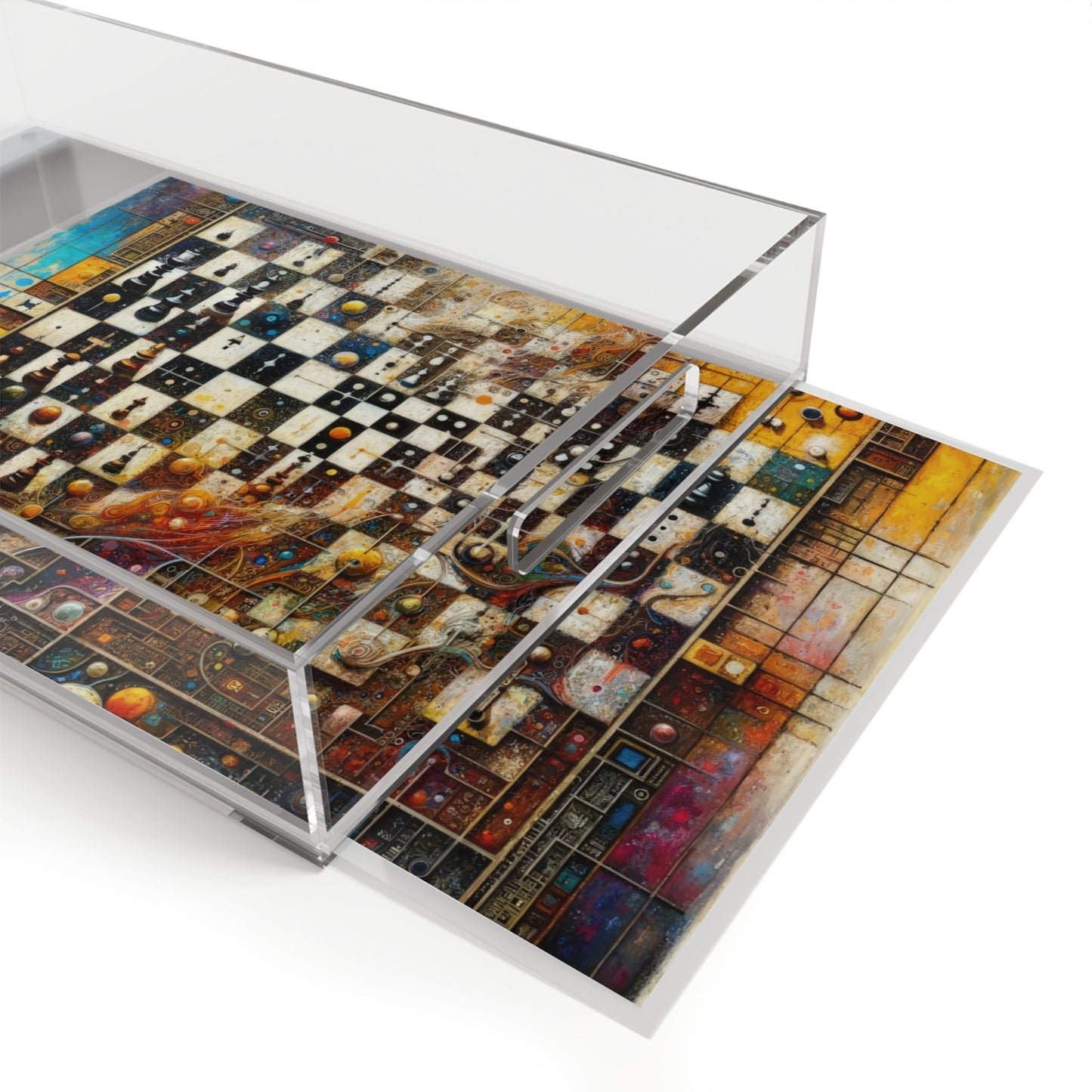 Cosmic Chess Integration Acrylic Serving Tray - ATUH.ART