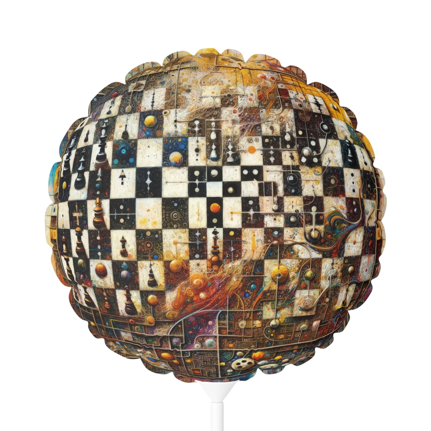Cosmic Chess Integration Balloon (Round and Heart-shaped), 11" - ATUH.ART