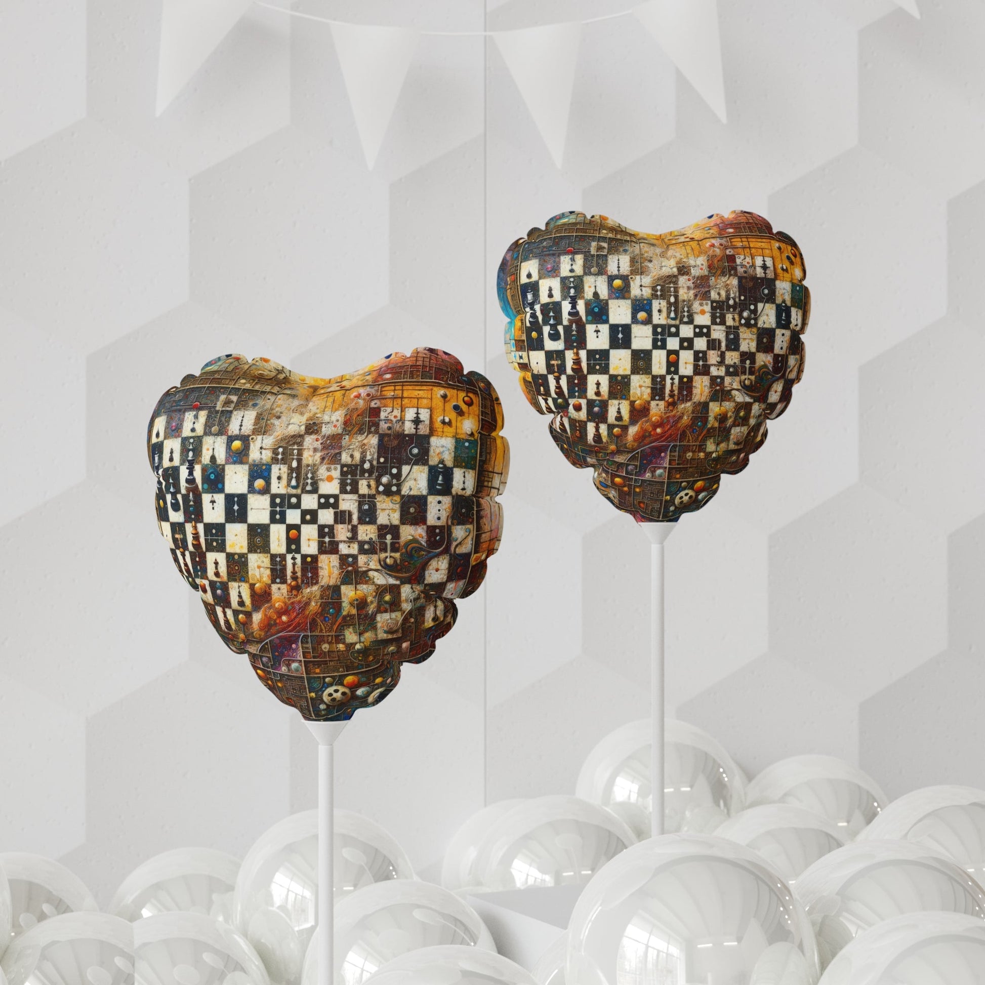 Cosmic Chess Integration Balloon (Round and Heart-shaped), 11" - ATUH.ART